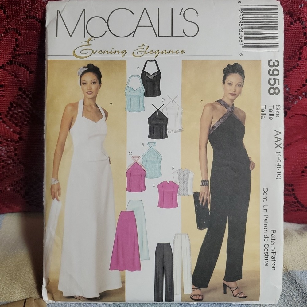 Vintage McCall's 3958 Misses Petite Lined Tops, Pants and Skirt  Sz 4,6,8,10